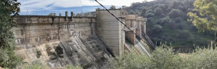 Obras en la presa de Valuengo